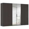 DREHTÜRENSCHRANK 301/235/61 cm,  in Graphitfarben, 6-türig  - Graphitfarben, Basics, Glas/Holzwerkstoff (301/235/61cm) - Novel