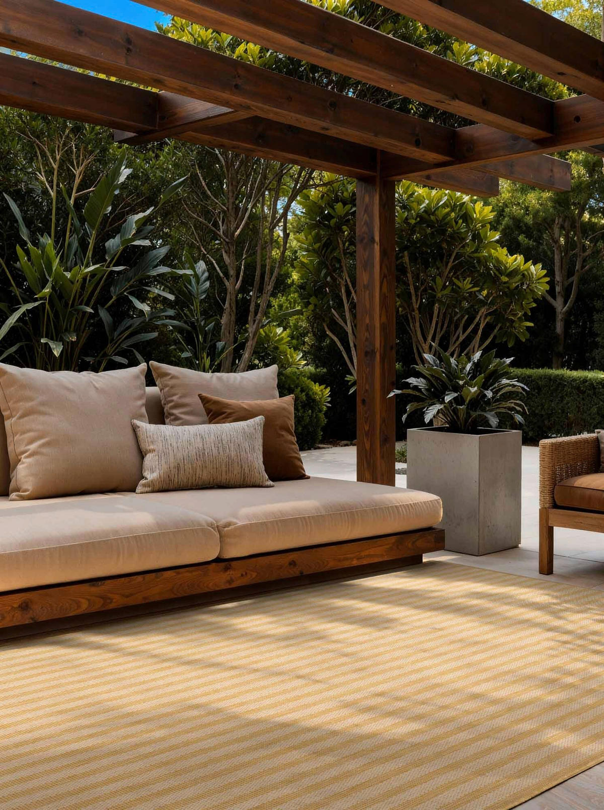 FLACHWEBETEPPICH 200/300 cm Haringey Weiß, Dunkelgelb rechteckig  - Dunkelgelb/Weiß, Design, Kunststoff (200/300cm)