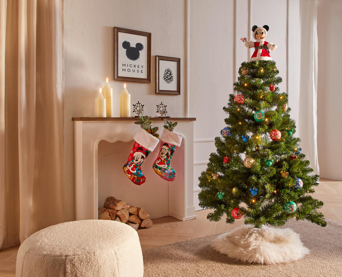 CHRISTBAUMSPITZE Mickey Mouse  - Weiß, Trend, Kunststoff/Textil (16/26cm) - Disney