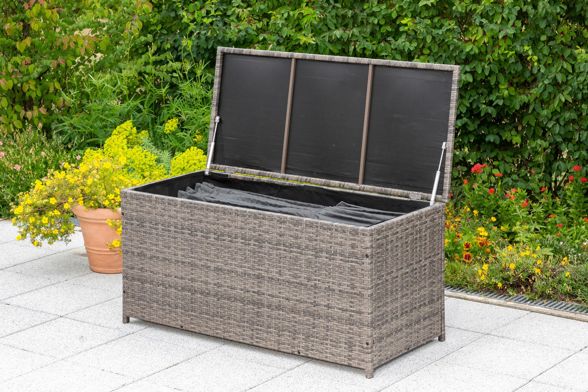 KISSENBOX 123/54/60 cm  - Grau, KONVENTIONELL, Kunststoff/Metall (123/54/60cm) - Gardenson