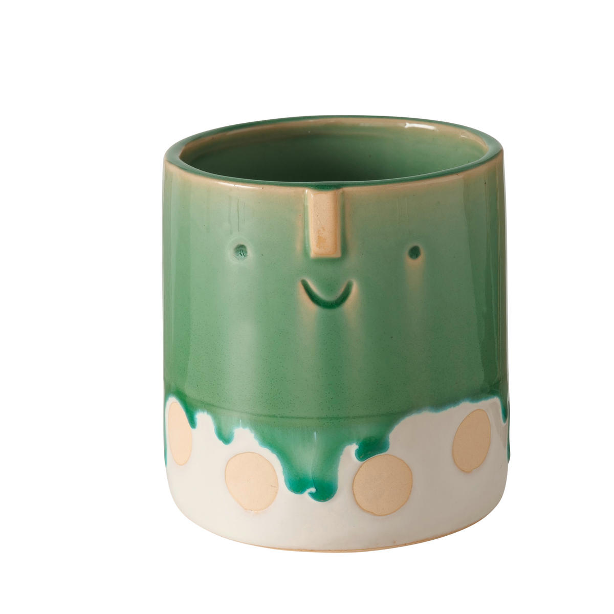 KASPÓ 10/12 cm  - világoszöld/fehér, Basics, kerámia (10/12cm)