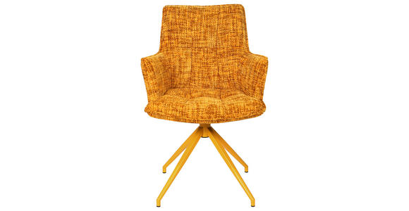 ARMLEHNSTUHL in Eisen Chenille - Gelb, LIFESTYLE, Textil/Metall (59.5/90,5/62,5cm) - Novel