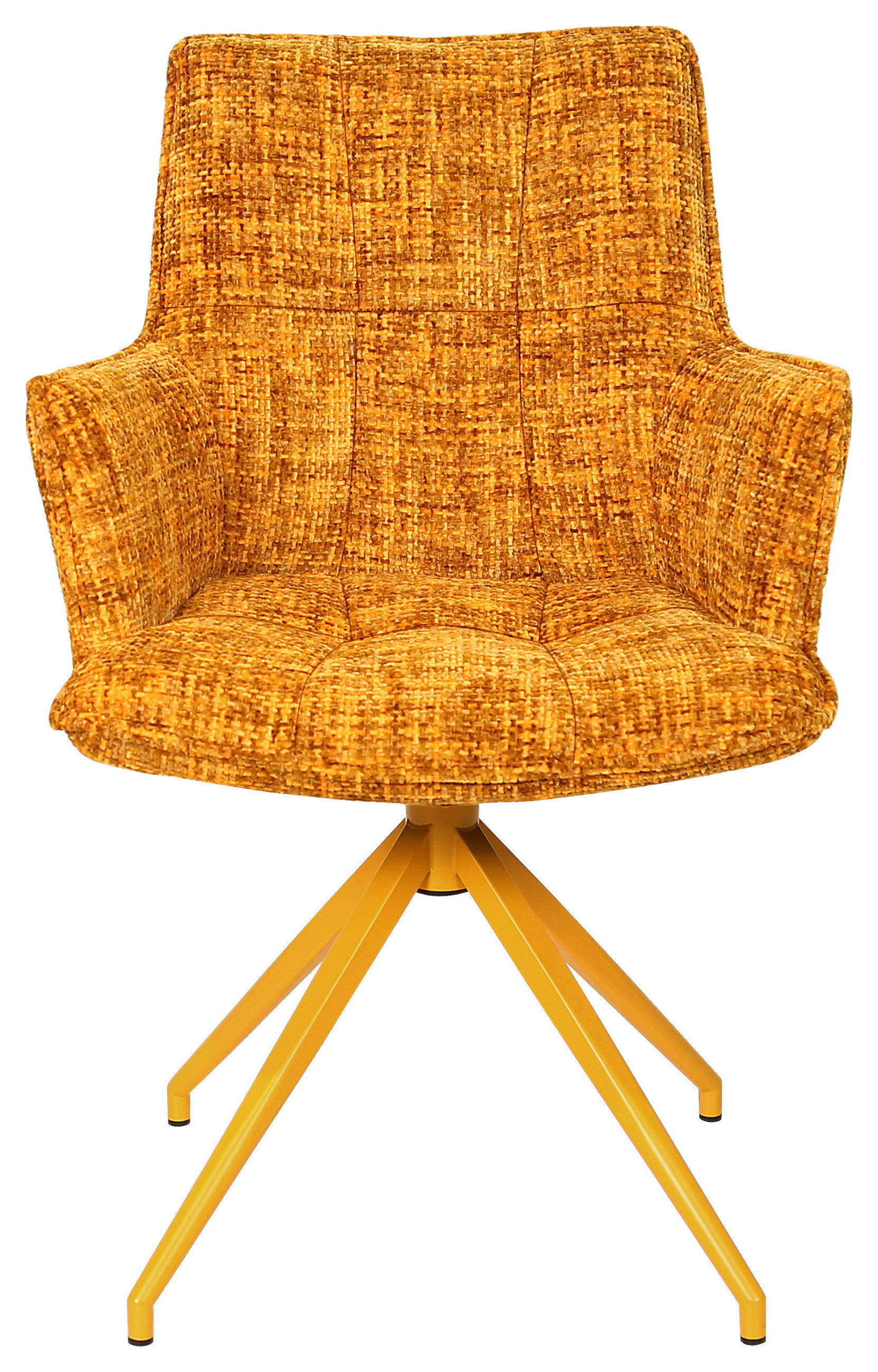 ARMLEHNSTUHL  in Eisen Chenille  - Gelb, LIFESTYLE, Textil/Metall (59.5/90,5/62,5cm) - Novel