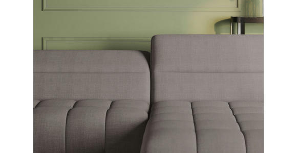 ECKSOFA Taupe Flachgewebe Rücken echt, Kopfteilverstellung, Sitztiefenverstellung  - Taupe/Schwarz, KONVENTIONELL, Textil/Metall (272/175cm) - Carryhome