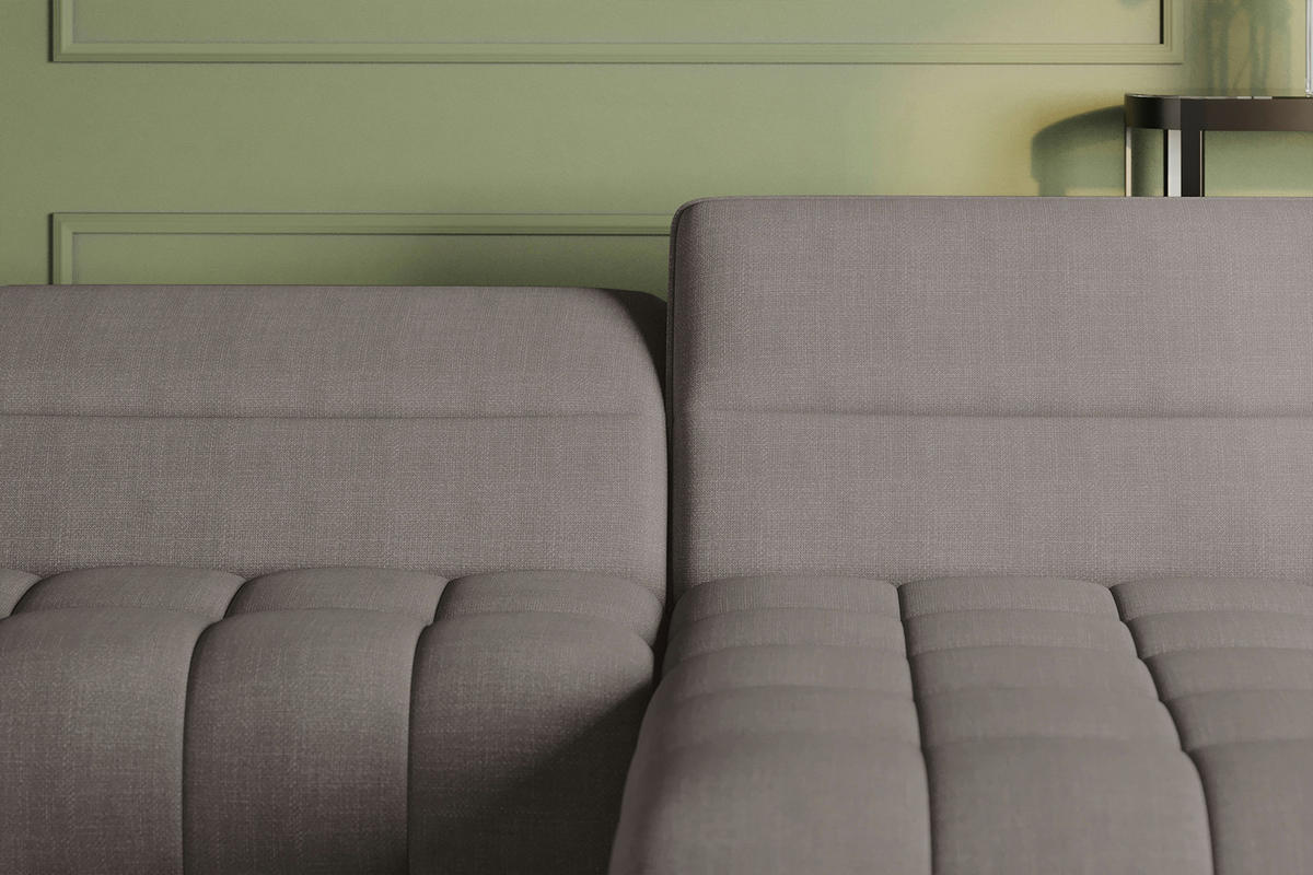 ECKSOFA Taupe Flachgewebe Rücken echt, Kopfteilverstellung, Sitztiefenverstellung  - Taupe/Schwarz, KONVENTIONELL, Textil/Metall (272/175cm) - Carryhome