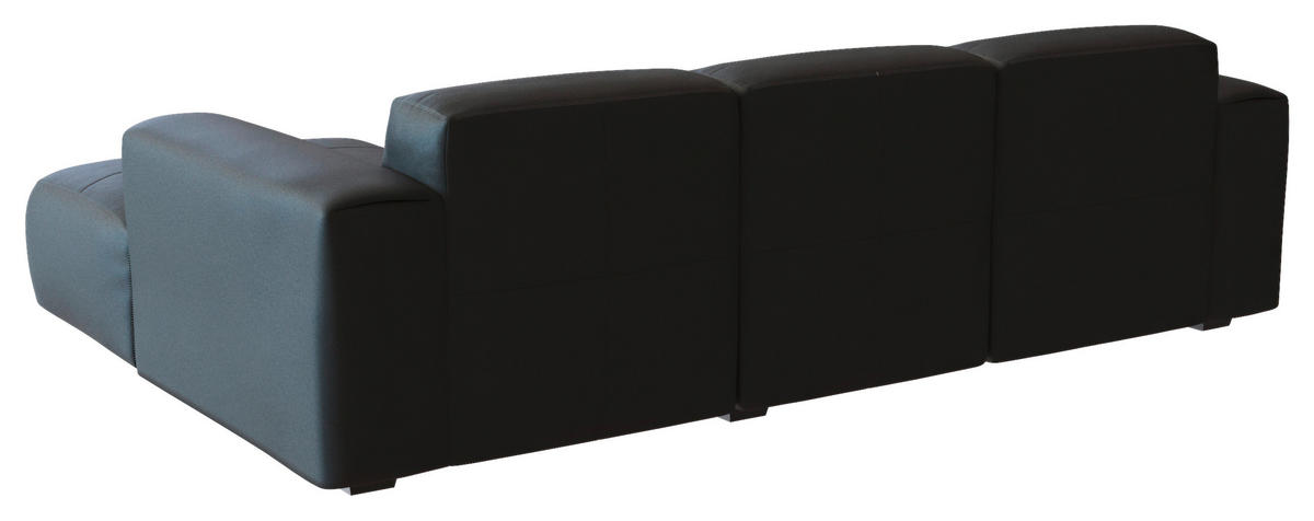 ECKSOFA Schwarz Echtleder  - Schwarz, Design, Leder/Holz (251/171cm) - Livetastic