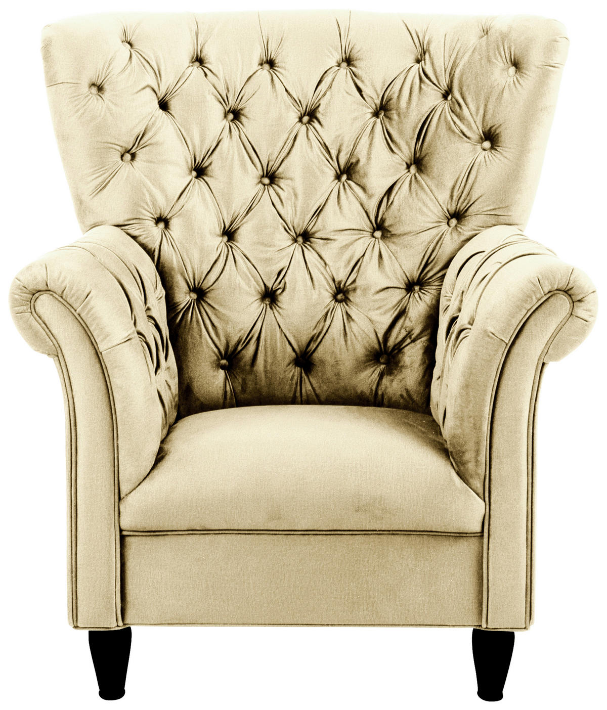 FÜLES FOTEL - bézs/fekete, Design, textil/fa (96/112/86cm) - MID.YOU