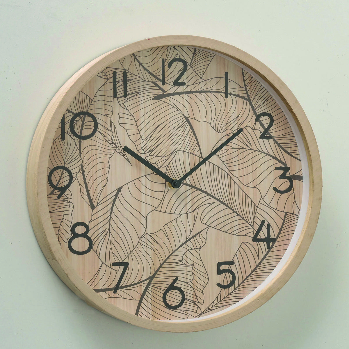 NÁSTENNÉ HODINY, prírodná farba, čierna, 40 cm - čierna/prírodná farba, Natur, kompozitné drevo (40cm)