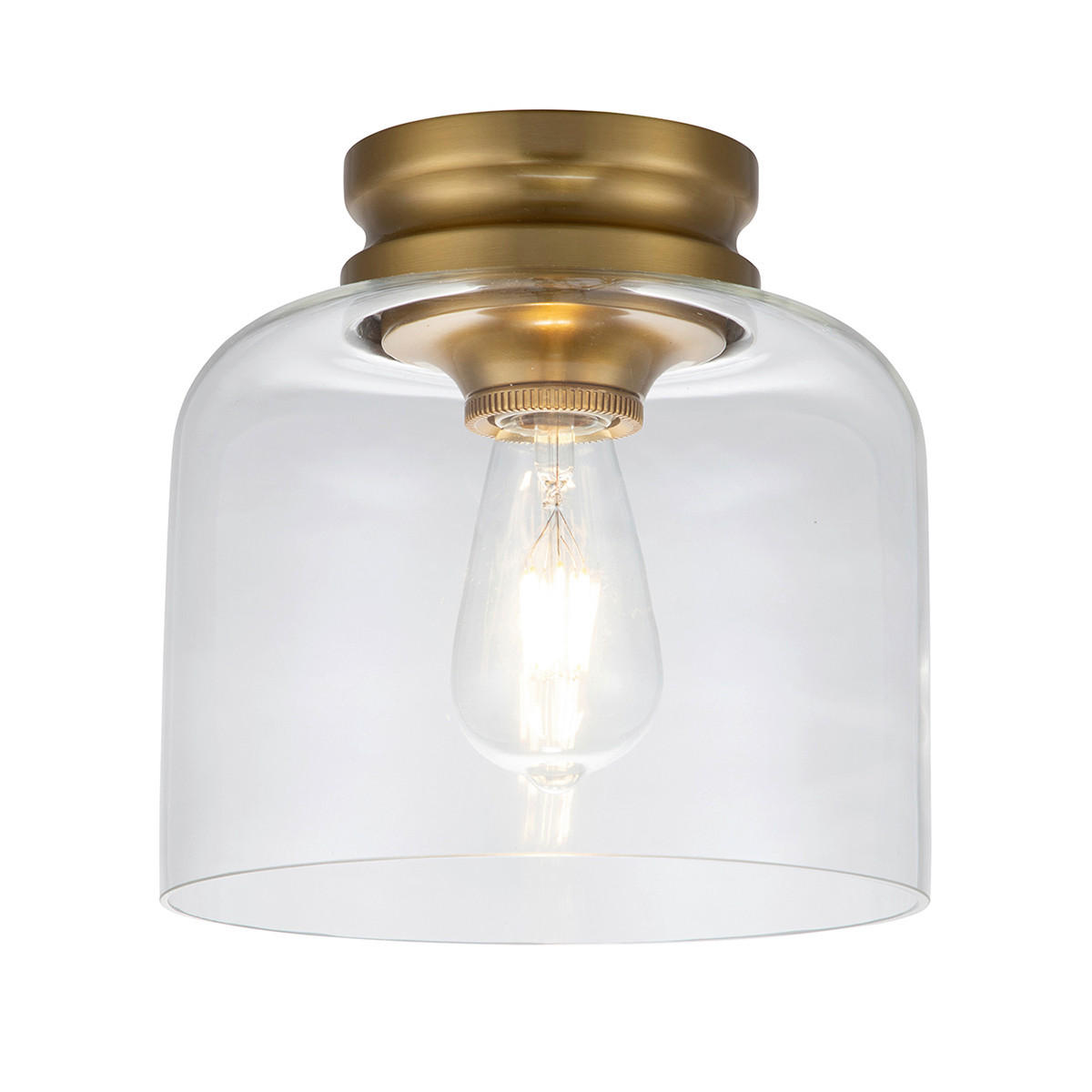 DECKENLEUCHTE Elstead Hounslow 22.9/22.5  cm   - Messingfarben, KONVENTIONELL, Glas/Metall (22.9/22.5 cm) - Elstead Lighting