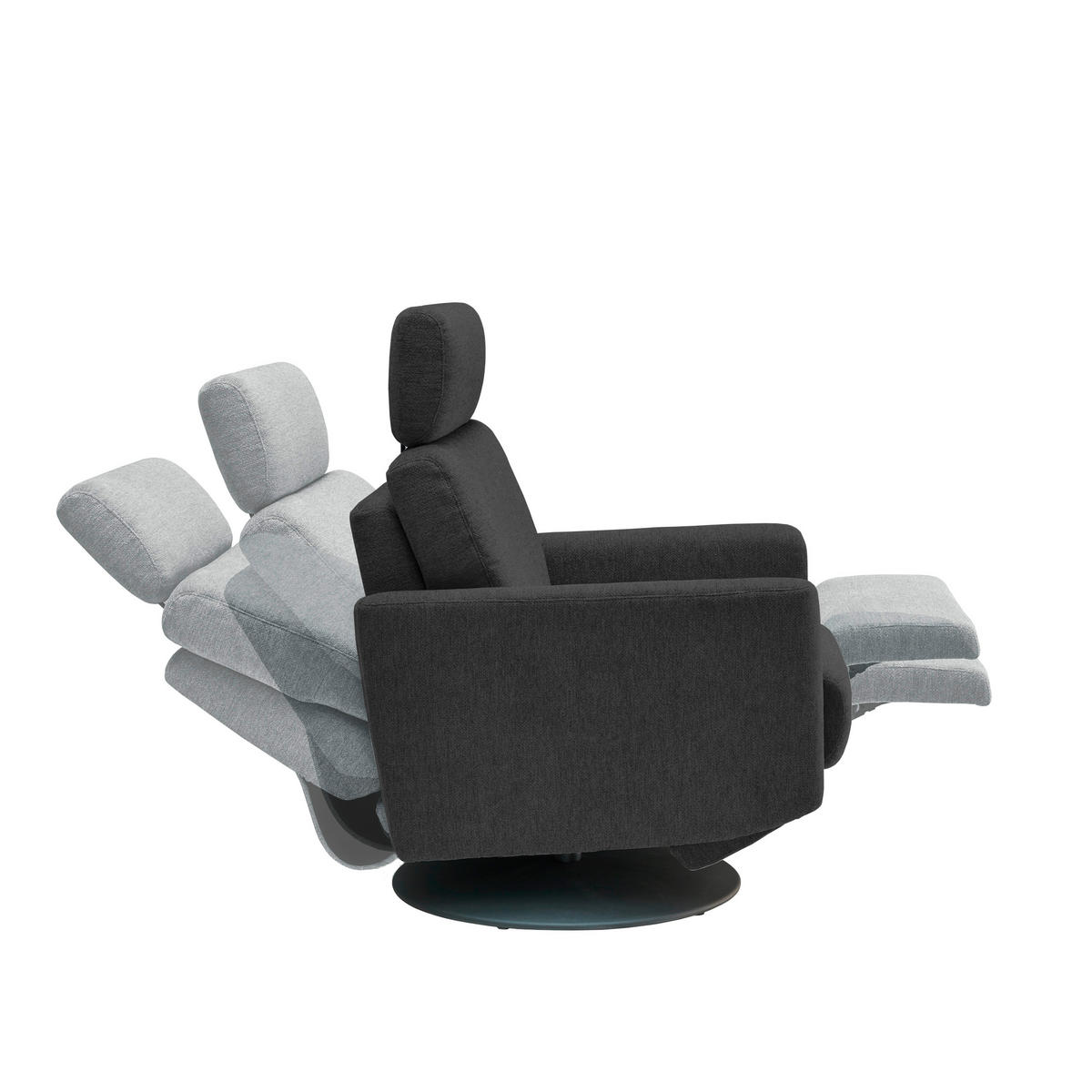 RELAXSESSEL in Textil Schwarz  - Schwarz, Modern, Textil/Metall (77/105/87-154cm) - Livetastic