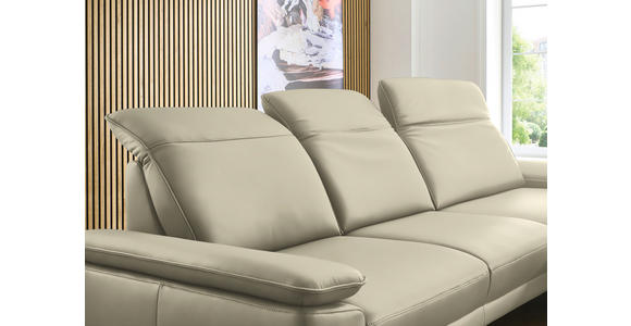 ECKSOFA in Echtleder Naturfarben 332/193 cm - Schwarz/Naturfarben, Design, Leder/Metall (332/193cm) - Dieter Knoll