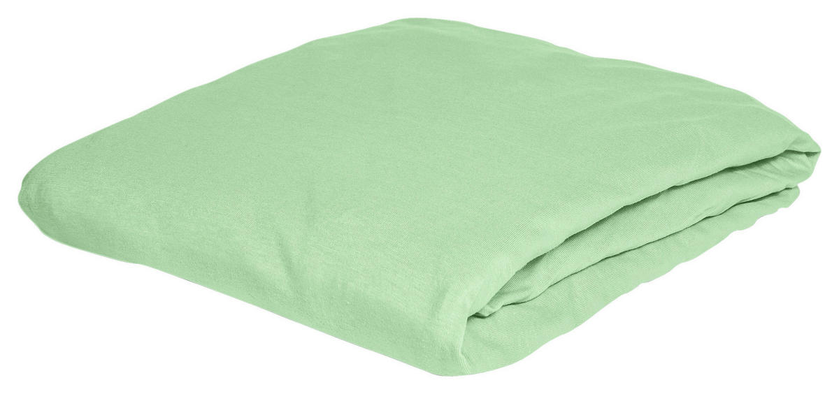 SPANNBETTTUCH Jersey  - Jadegrün, KONVENTIONELL, Textil (190/200cm) - Irisette