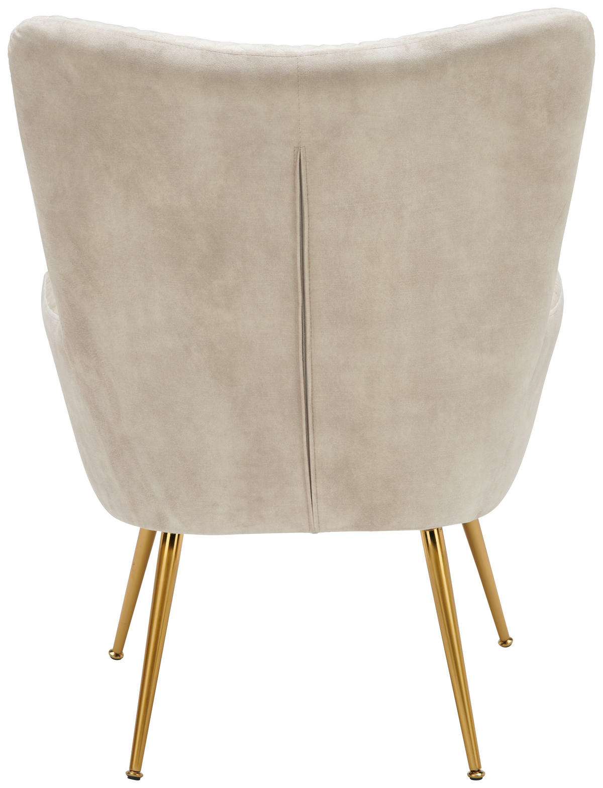 KRESLO UŠIAK, kov, textil, béžová - zlatá/béžová, Design, kov/textil (74/96/83cm) - Ambia Home
