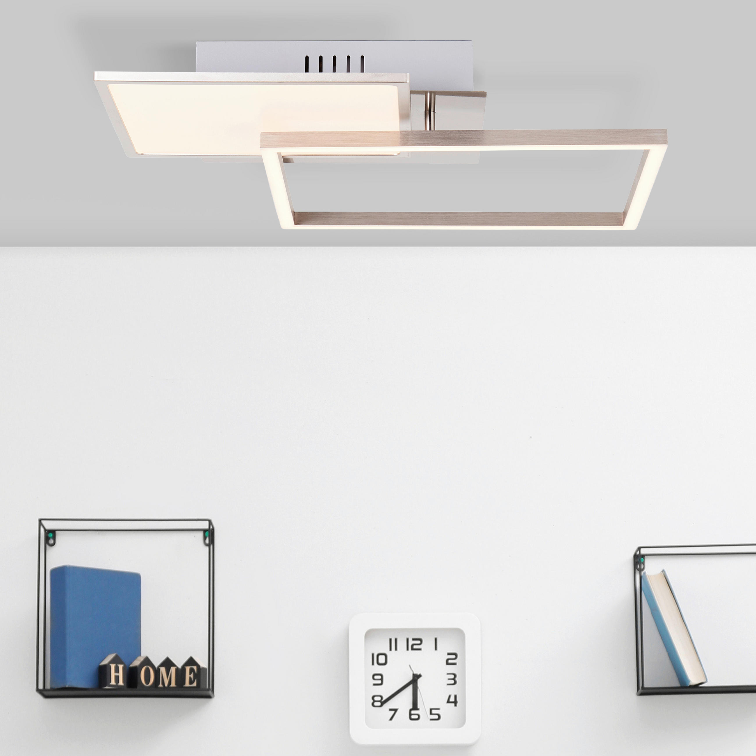 LED-DECKENLEUCHTE Zelia   - Nickelfarben, Design, Kunststoff/Metall (6,4/40/40cm)
