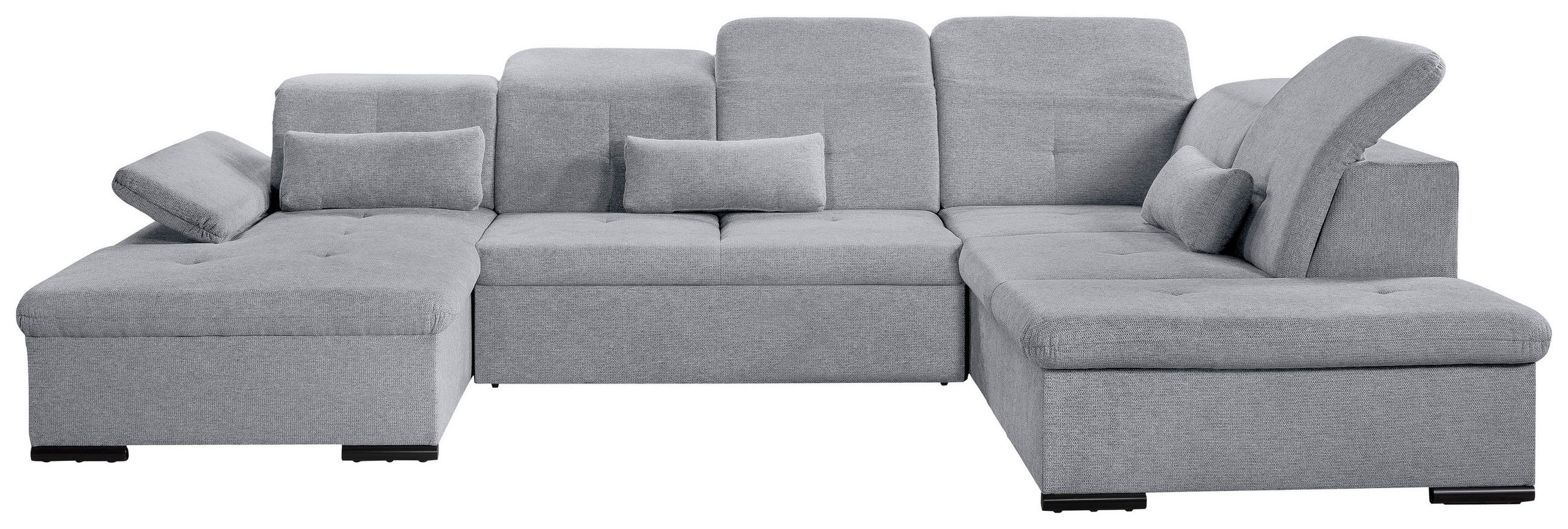 WOHNLANDSCHAFT Grau Chenille  - Grau, KONVENTIONELL, Kunststoff/Textil (240/340/188cm) - Carryhome