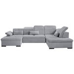 WOHNLANDSCHAFT  in Chenille Grau  - Grau, KONVENTIONELL, Kunststoff/Textil (240/340/188cm) - Carryhome