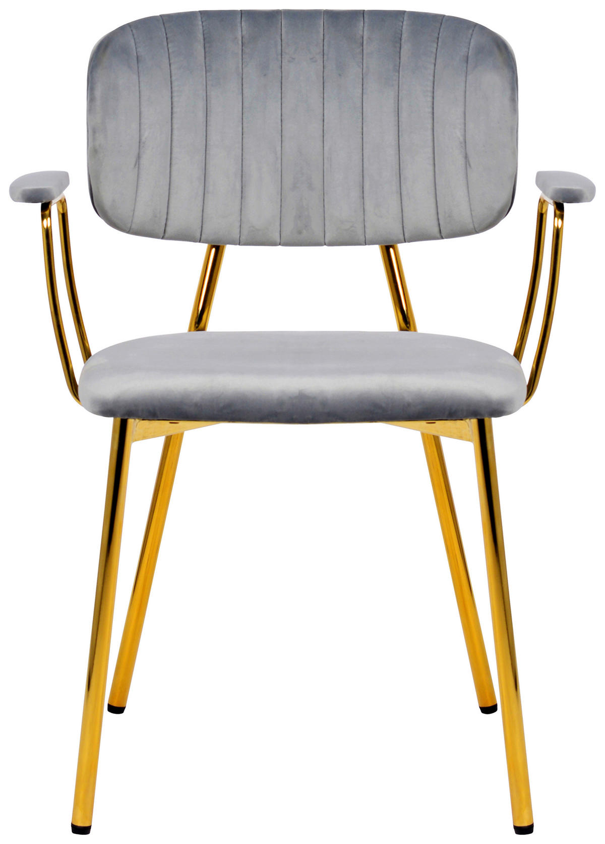 SADA ŽIDLÍ S PODRUČKAMI 2 kusy - šedá/barvy zlata, Moderní, kov/textil (63/80/51cm) - MID.YOU