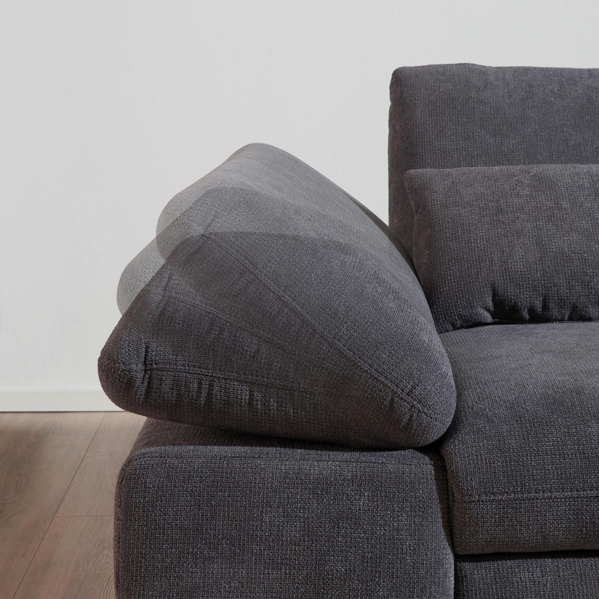 ECKSOFA Creme Webstoff  - Chromfarben/Creme, Design, Textil/Metall (310/203cm) - Xora