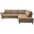 ECKSOFA in Bouclé Hellbraun  288/233 cm  - Hellbraun/Schwarz, Natur, Textil/Metall (288/233cm) - Valnatura