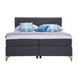 BOXSPRINGBETT 180/200 cm  in Anthrazit  - Anthrazit/Kupferfarben, Design, Textil/Metall (180/200cm) - Esposa