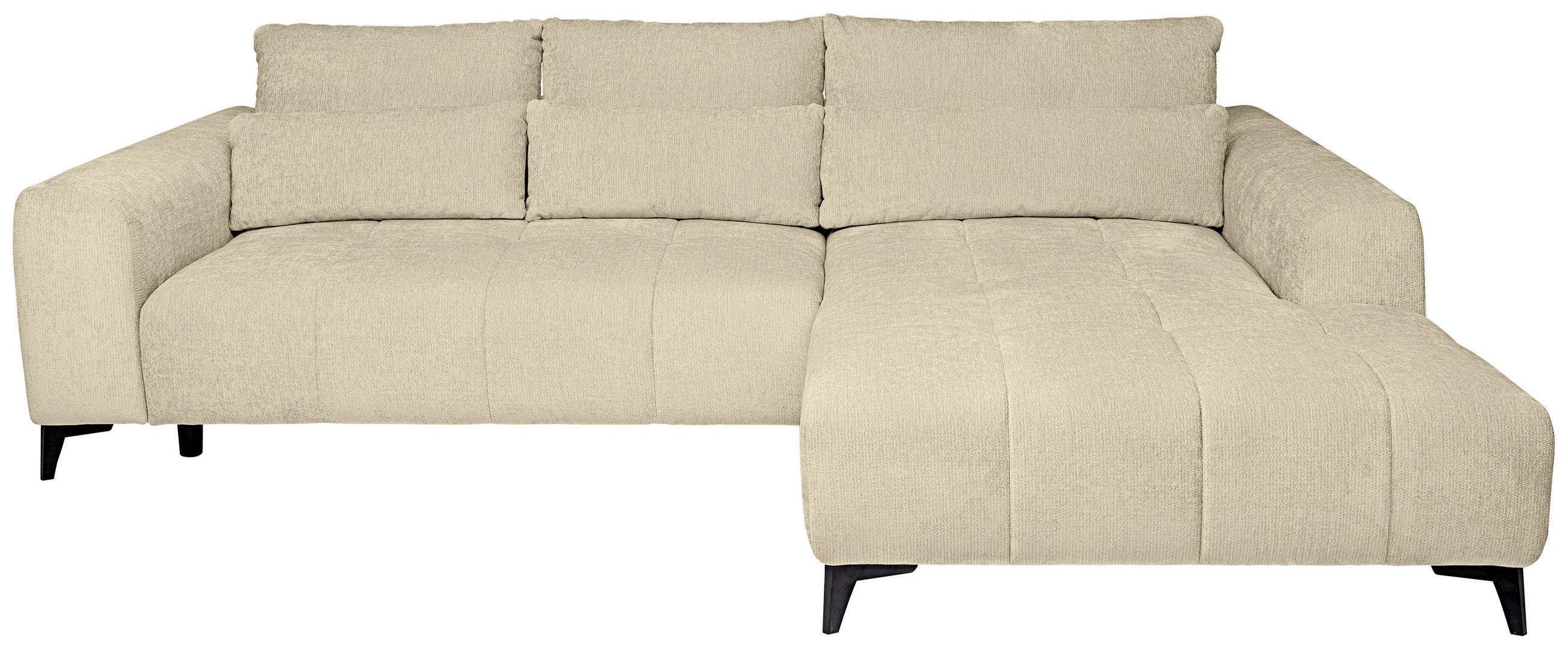 HÖRNSOFFA i chenille beige  - beige/svart, Klassisk, textil/plast (279/222cm) - MID.YOU