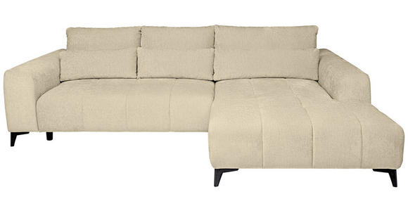 ECKSOFA  in Chenille Beige  279/222 cm  - Beige/Schwarz, KONVENTIONELL, Kunststoff/Textil (279/222cm) - Hom`in
