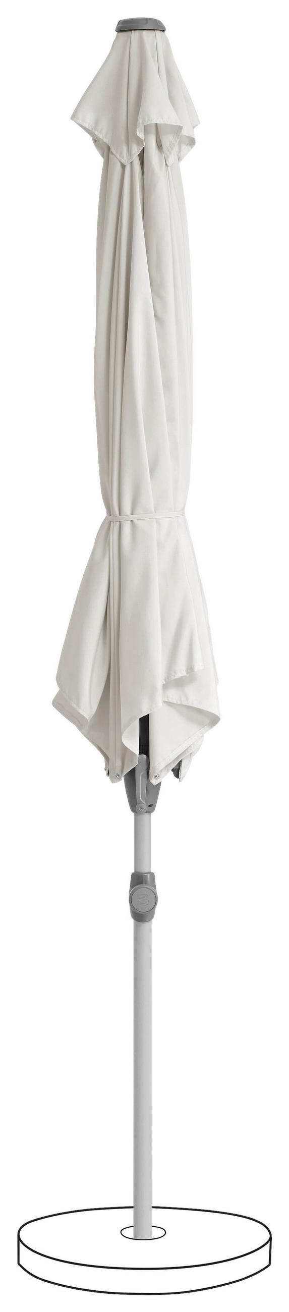 SONNENSCHIRM 300 cm Hellgrau  - Silberfarben/Hellgrau, KONVENTIONELL, Textil/Metall (300/300cm) - Suncomfort by Glatz