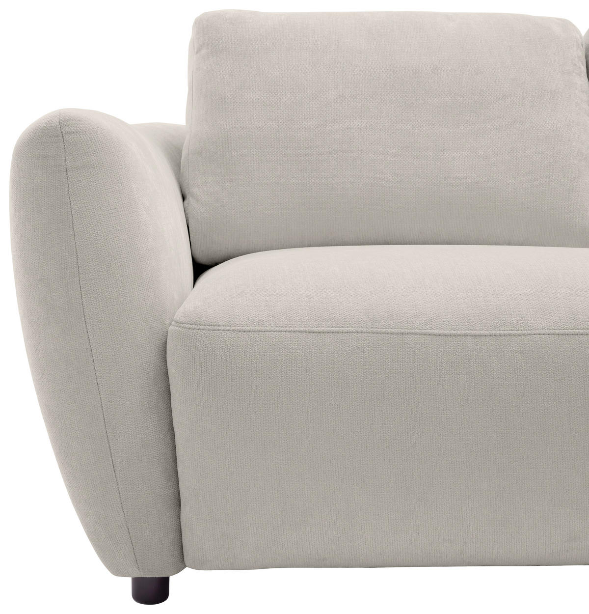 ECKSOFA  in Chenille Platinfarben  307/224 cm  - Platinfarben/Schwarz, KONVENTIONELL, Kunststoff/Textil (307/224cm) - Hom`in