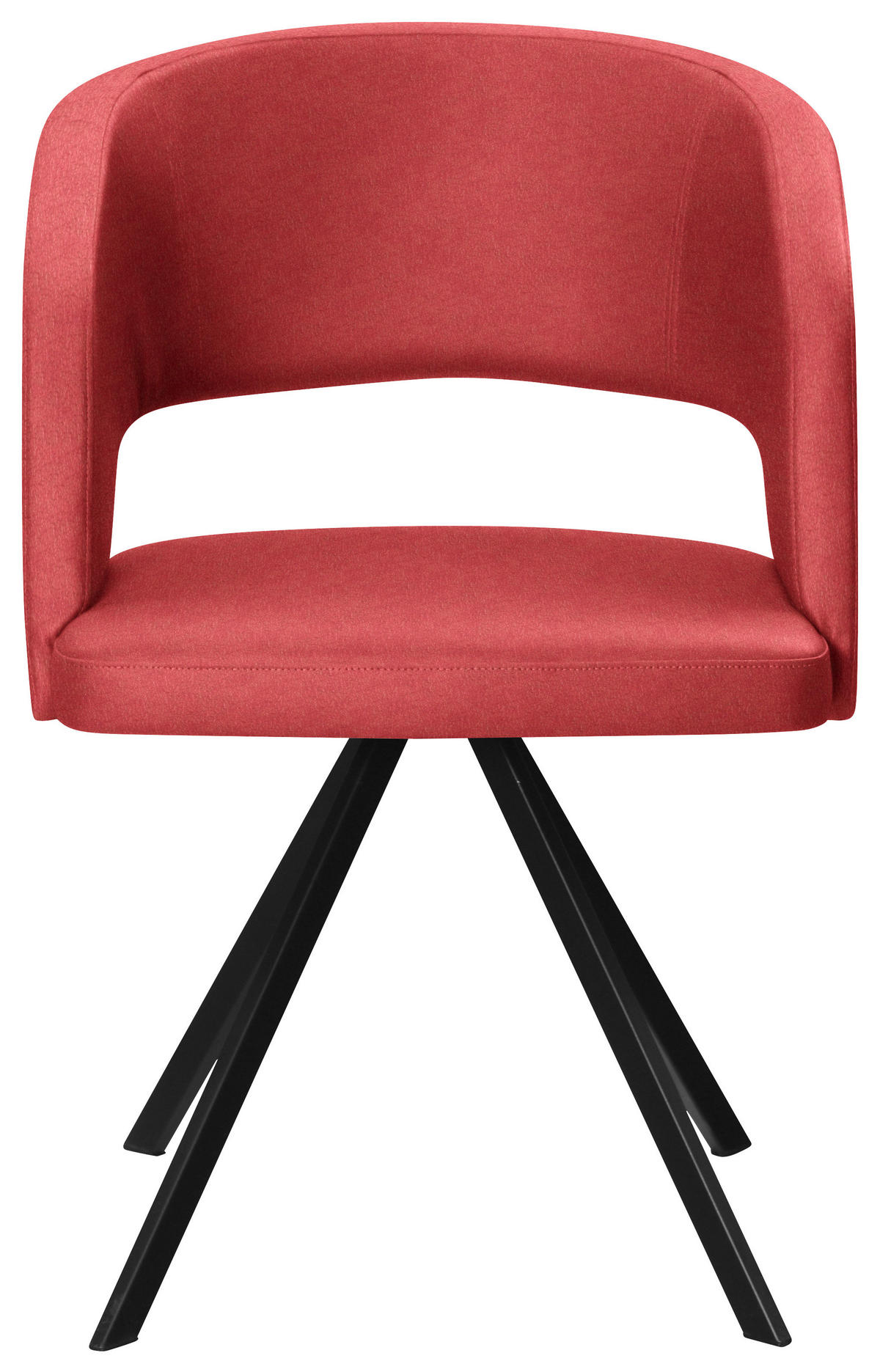 ARMLEHNSTUHL  in Stahl Mikrofaser, Lederlook (vegan)  - Rot/Schwarz, Konventionell, Textil/Metall (56/84/59cm) - Moderano