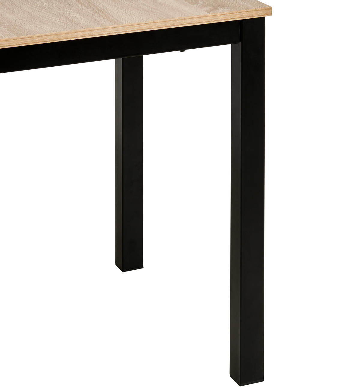 JEDÁLENSKÝ STÔL, čierna, dub sonoma, 80-120/76/70 cm - čierna/dub sonoma, Konventionell, kov/kompozitné drevo (80-120/76/70cm) - MID.YOU