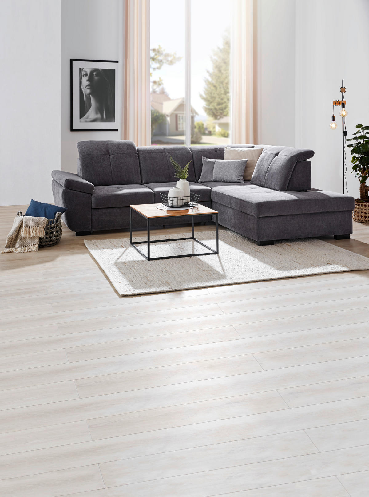 COUCHTISCH in Holz 65/65/37 cm  - Eichefarben/Schwarz, Design, Holz/Metall (65/65/37cm) - Johann Jakob