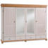 KLEIDERSCHRANK 4-türig Kiefer massiv Kieferfarben, Weiß - Weiß/Kieferfarben, Design, Holz/Metall (252/218/62cm) - Carryhome