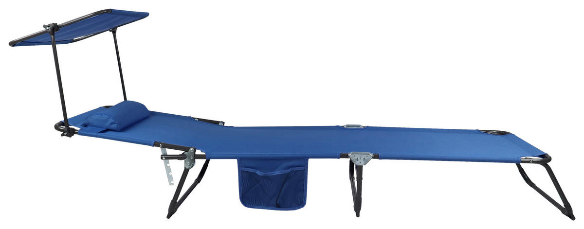 GARTENLIEGE 55/24/185 cm  - Blau, Modern, Kunststoff/Textil (55/24/185cm) - Ambia Garden