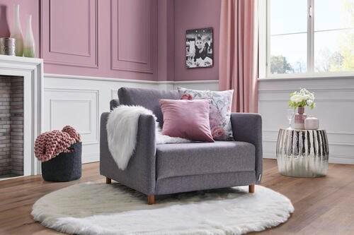 SCHLAFSESSEL Webstoff Rosa    - Naturfarben/Rosa, KONVENTIONELL, Kunststoff/Textil (89/79/94cm) - MID.YOU