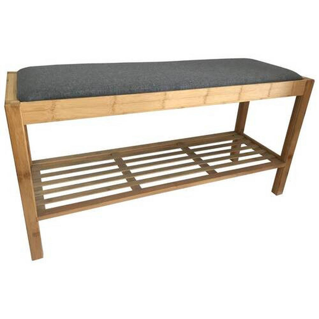 Garderobenbank Sam 3 Paar, Bambus/grau H: 46 Cm