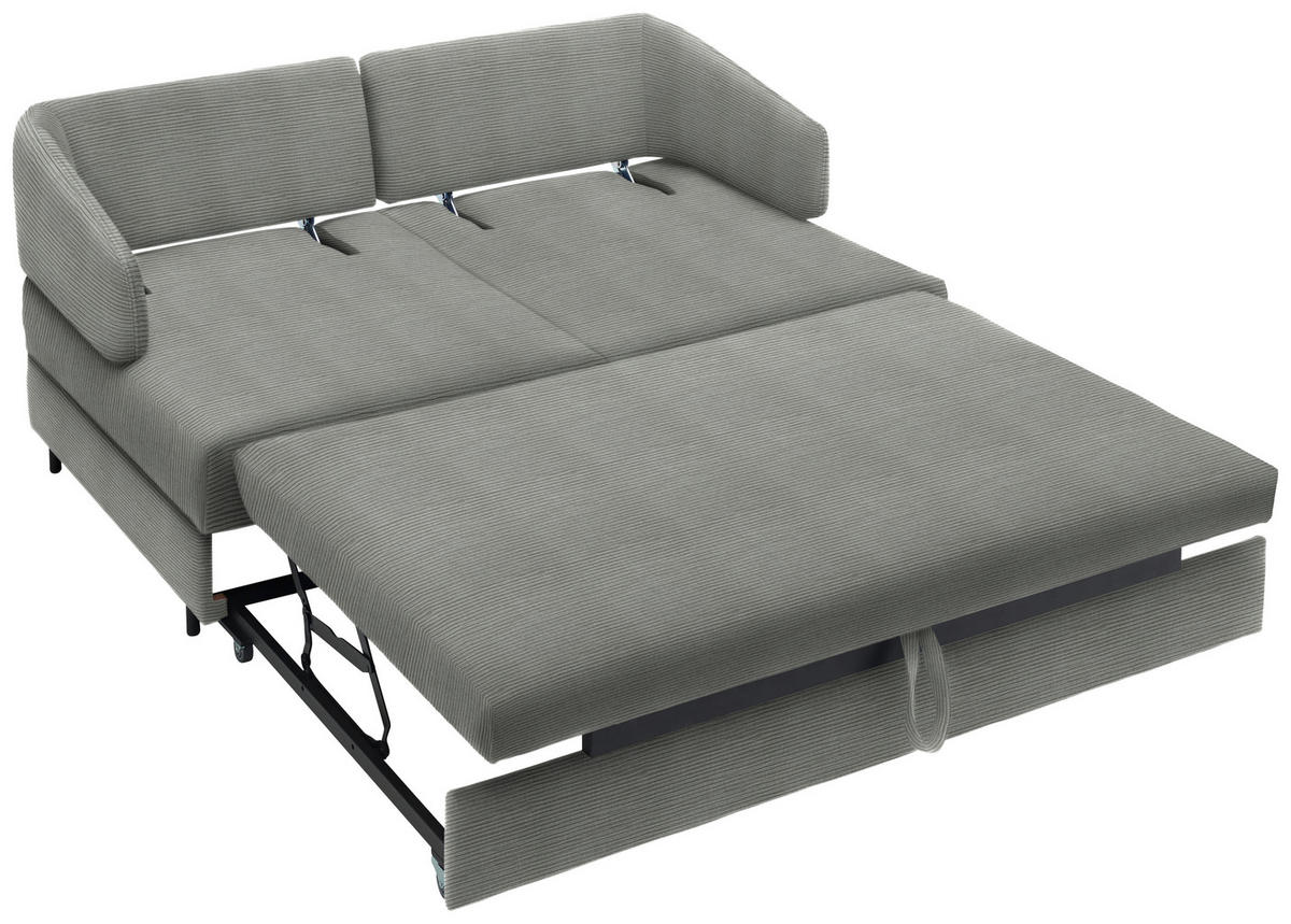 SCHLAFSOFA in Textil Grau  - Schwarz/Grau, Design, Textil/Metall (172/76-89/112-120cm) - Bali