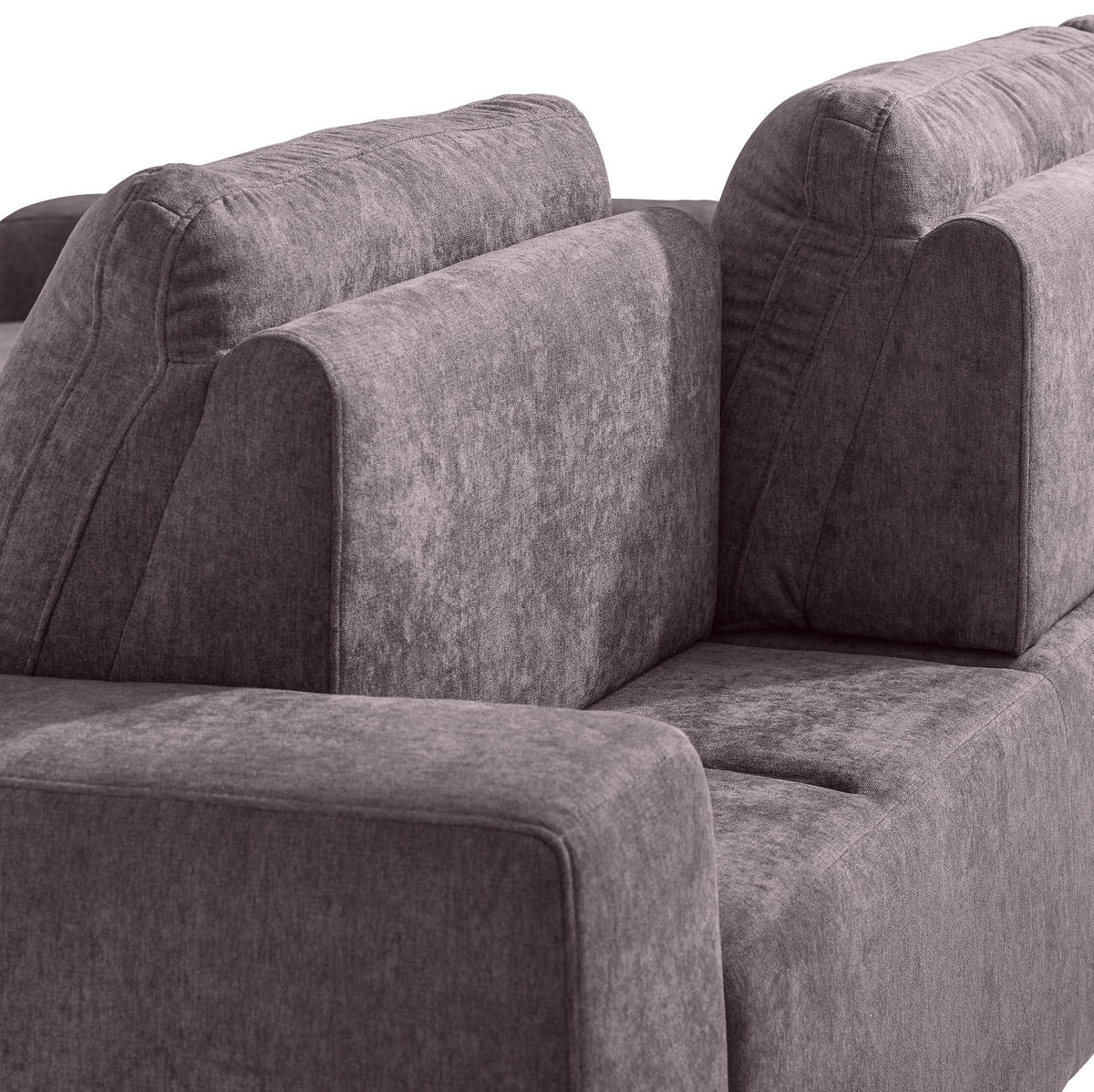 ECKSOFA in Flachgewebe Taupe  - Taupe, Design, Textil/Metall (188/260cm) - Hom`in