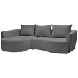 ECKSOFA Dunkelgrau Chenille  - Dunkelgrau/Schwarz, MODERN, Kunststoff/Textil (179/287cm) - Carryhome