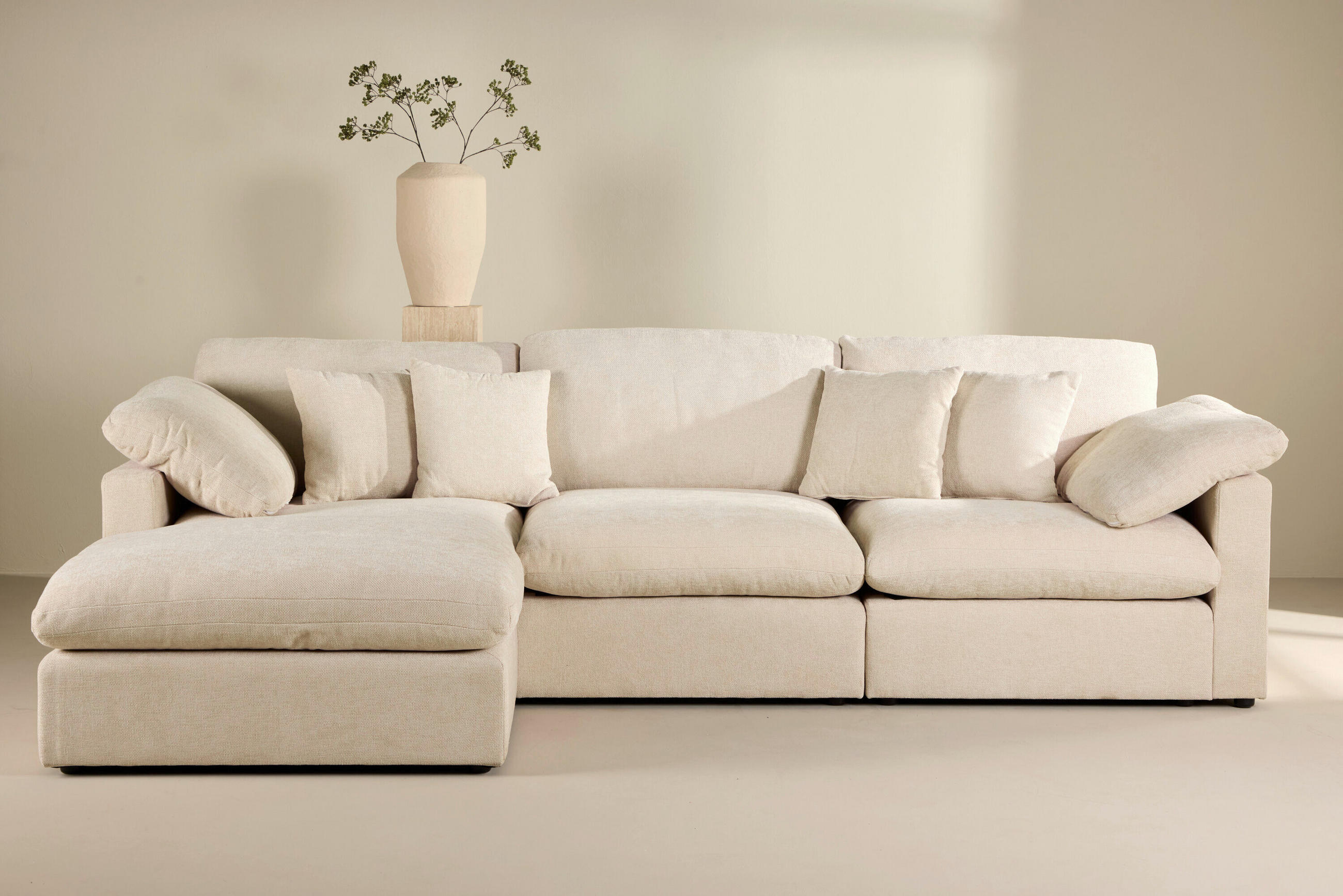 ECKSOFA  in Beige   - Beige, MODERN, Kunststoff/Textil (297/85/107cm) - Livetastic
