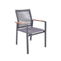 STAPELSTUHL Teakholz Aluminium Anthrazit, Braun  - Anthrazit/Braun, Basics, Holz/Kunststoff (62,5/87/56,5cm) - Gardenson