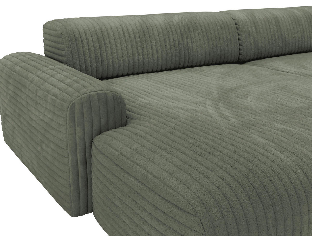 CloseUp von home24 ECKSOFA Olivgrün Cord.