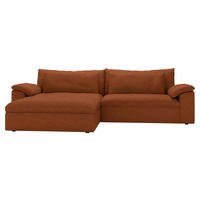 ECKSOFA Flachgewebe Rostfarben  - Rostfarben/Schwarz, Modern, Kunststoff/Textil (198/306cm) - Carryhome