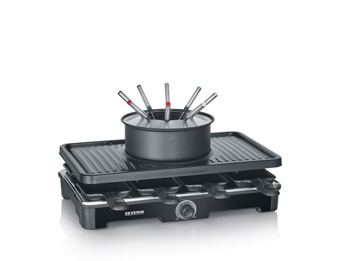 Raclette-/Fondue-Kombination  - Schwarz, Basics, Kunststoff/Metall (40/18/26cm) - Severin