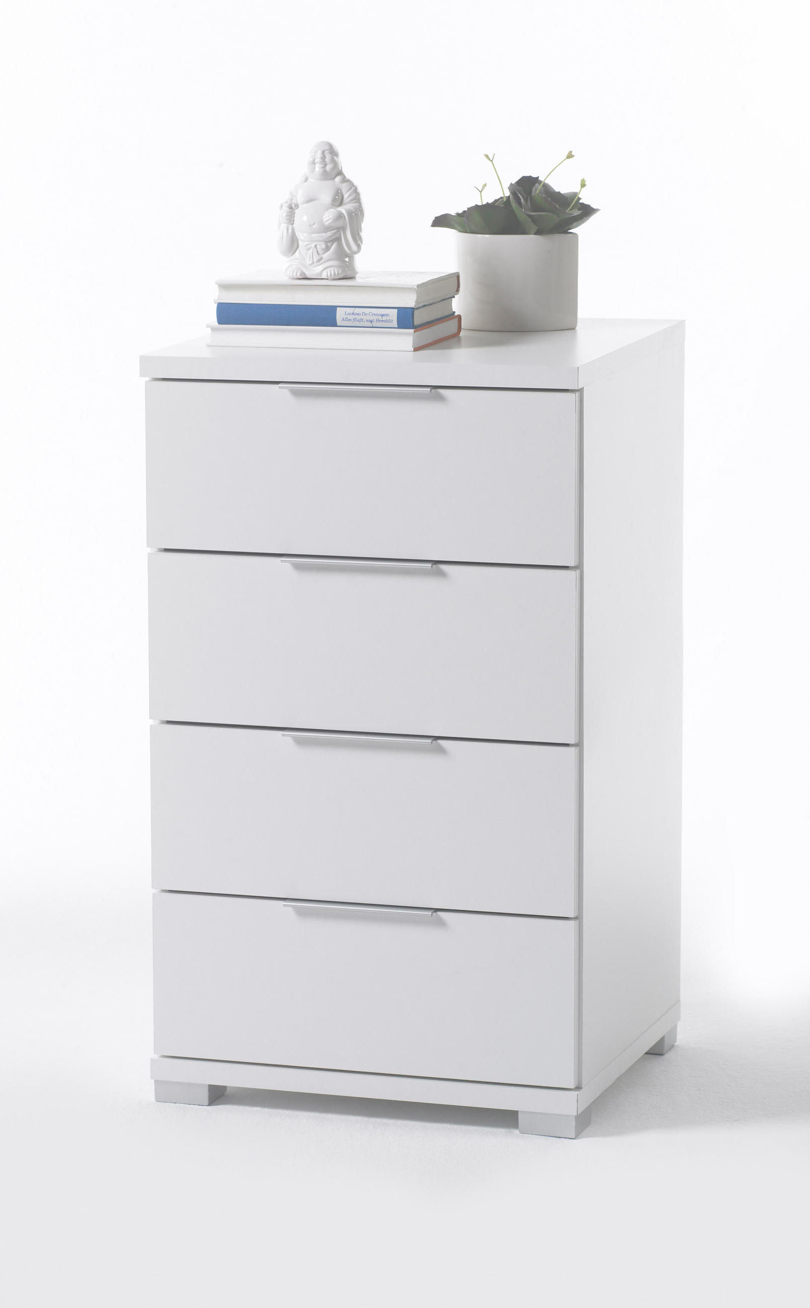 NOĆNI ORMARIĆ bijela   - bijela/srebrne boje, Design, drvni materijal (46/79/42cm) - Boxxx