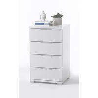 NOĆNI ORMARIĆ bijela   - bijela/srebrne boje, Design, drvni materijal (46/79/42cm) - Boxxx