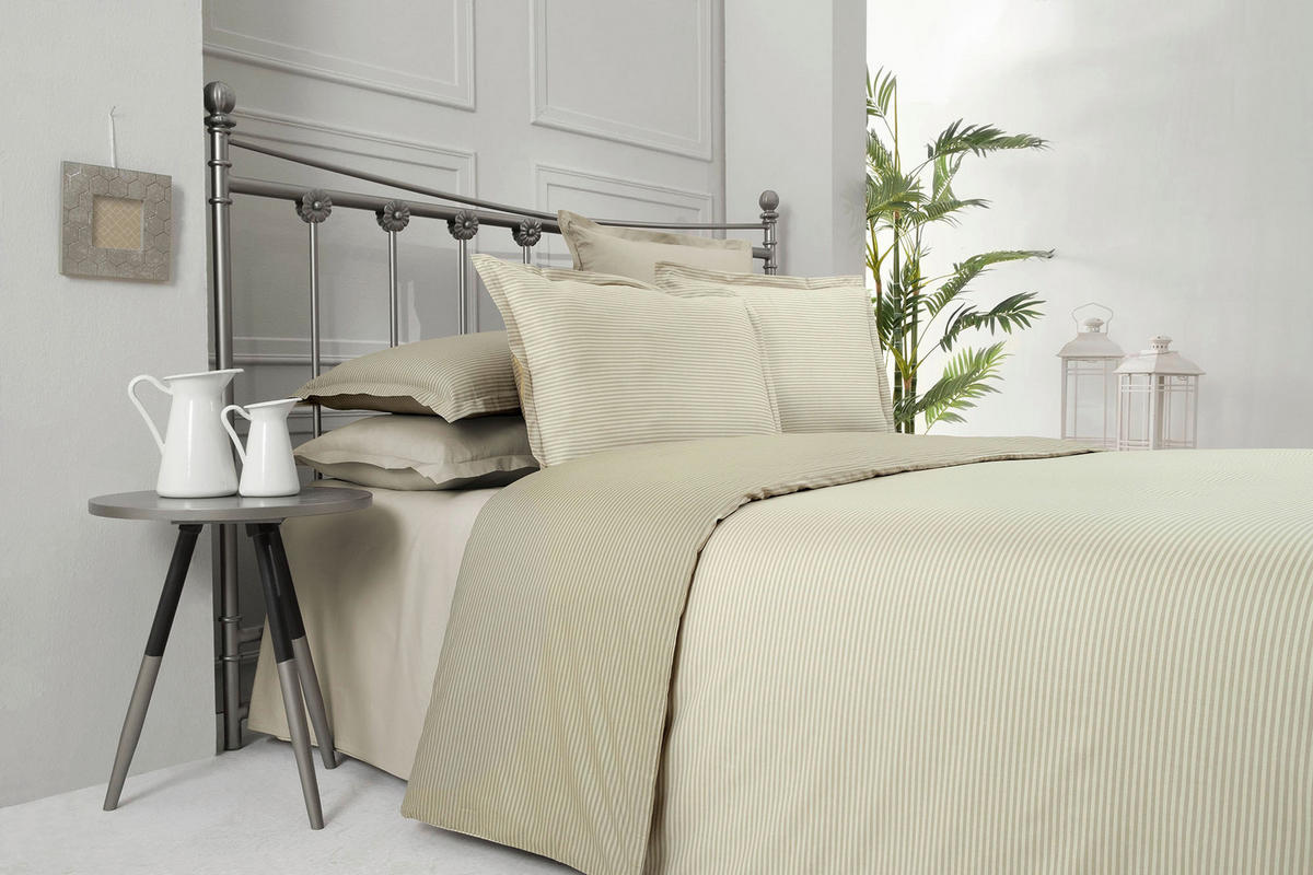 POSTELJINA SA DVA LICA 140/200 cm saten bež  - bež, Konvencionalno, tekstil (140/200cm) - Ambiente
