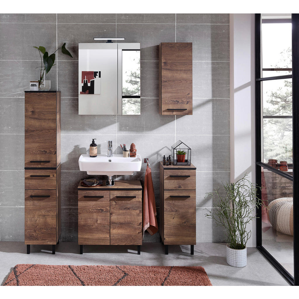 Thumbnail - Xora Unterschrank 374, Eiche, Holzwerkstoff, 1 Fächer, 1 Schubladen, 30x71.7x33 cm, Made in Germany, hängend, Badezimmer...