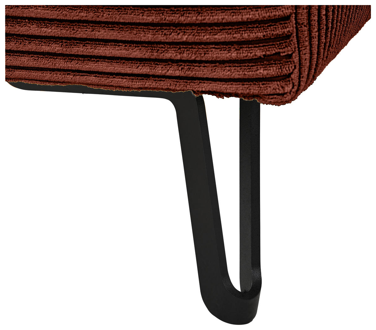 ECKSOFA in Cord Kupferfarben  - Schwarz/Kupferfarben, Konventionell, Textil/Metall (175/250cm) - Carryhome