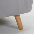 SCHLAFSOFA Samt Hellgrau  - Hellgrau/Naturfarben, Design, Holz/Textil (141/81/90cm) - Carryhome