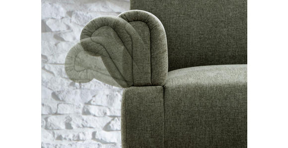 SOFA Flachgewebe Grün  - Naturfarben/Grün, ROMANTIK / LANDHAUS, Holz/Textil (181/98/81cm) - Cantus